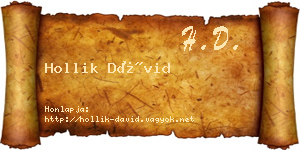 Hollik Dávid névjegykártya